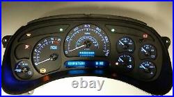 03-06 Chevy Avalanche Replacement Whole Cluster Custom Carbon Fiber Blue Led Wb