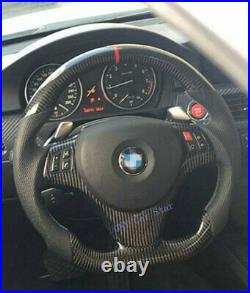 100% Real Carbon Fiber Leather Car Steering Wheel For BMW E82 E90 E91 E92 E93