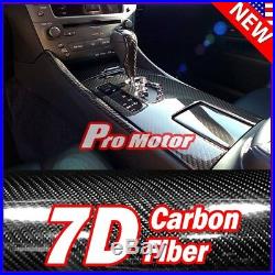 12 x 60 7D Premium Gloss Black Carbon Fiber Vinyl Wrap Bubble Free Release PRO
