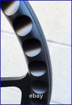 14 Billet Black Steering Wheel Carbon Fiber Half Wrap GMC Modern Licensed Horn