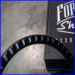 14 Matte Black Double Barrel Carbon Fiber Steering Wheel Black Grip