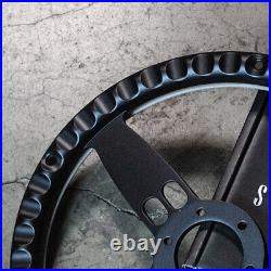 14 Matte Black Double Barrel Carbon Fiber Steering Wheel Black Grip