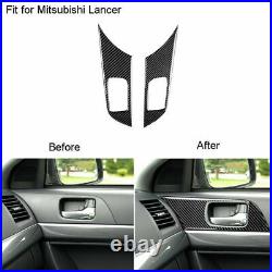 15Pcs Carbon Fiber Door Kit Interior Cover Trim For Mitsubishi Lancer 2008-2015