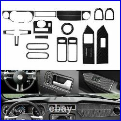 21Pc Carbon Fiber Full Interior Kit Set Cover Sticker For Ford Mustang 2009-2013