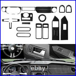 21Pcs For Ford Mustang 2009-13 Carbon Fiber Full Interior Kit Set Cover Sticker
