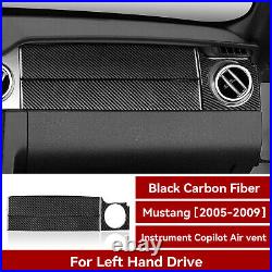 22Pcs Kits Carbon Fiber Interior Trim Cover For Car Ford Mustang 2005-2009 Black