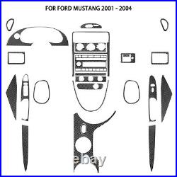 25Pcs Carbon Fiber Full Interior Kit Cover Trim For Ford Mustang 2001-04