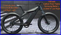 26 TRUE 1000W Electric E Bike Fat Tire CARBON FIBER Bicycle Li-Battery SAMSUNG