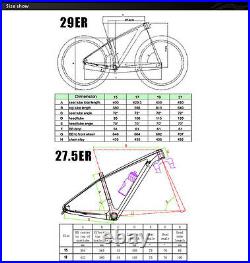 27.5er Full Carbon Mountain Bike Frame 17'' OEM MTB Frameset Matte Bicycle Frame