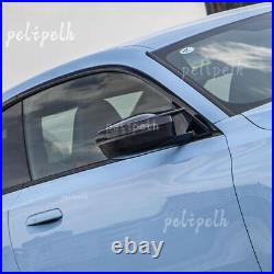 2PCS Carbon Fiber Black Rear View Side Mirror Cover LHD For BMW M2 M3 M4 I4