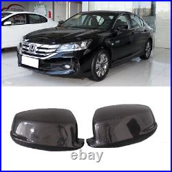 2Pcs Carbon Fiber Side Wing Mirror Replacement Caps Cover For Honda Accord 13-16