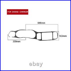 2Pcs For Dodge Charger 2011-14 Carbon Fiber Dashboard Instrument GPS Panel Cover