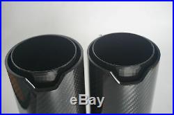 2x Black Stainless Carbon Fiber Dual Pipe Car Exhaust Tip Y 2.5 Inlet for BMW