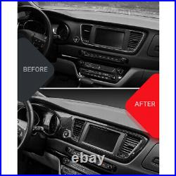 2x Carbon Fiber Dashboard Center Console Panel Trim Decal For Kia Sedona 15-20