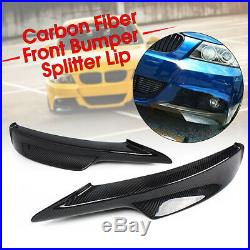 2x Real Carbon Fiber Front Bumper Splitter Lip For BMW E90 335i 328i LCI M-Tech