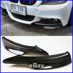 2x Real Carbon Fiber Front Bumper Splitter Lip For BMW E90 335i 328i LCI M-Tech
