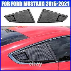 3ROUSH Carbon Fiber Side Window Louver Shutter Cover For Ford Mustang 2015-2021