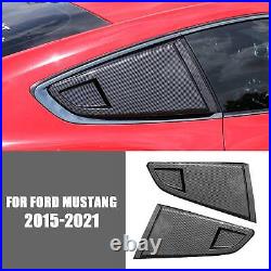 3ROUSH Carbon Fiber Side Window Louver Shutter Cover For Ford Mustang 2015-2021