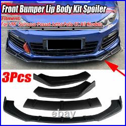 3X Front Bumper Lip Body Kit Spoiler Splitter For VW Golf MK5 MK6 MK7 MK7.5 MK8