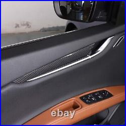 4PC Carbon Fiber Inner Door Panel Trim Cover Strip For Maserati Ghibli 2014-2021