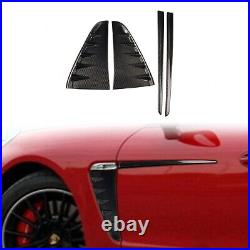 4Pcs Real Carbon Fiber Car Side Fender Vent Cover Trim For Porsche Panamera 970