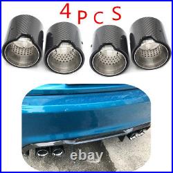 4 Pcs 63MM IN 93MM OUT Glossy Carbon Fiber Exhaust tip For BMW M2 F87 M3 F80 M4