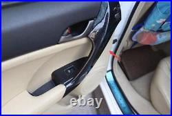 4pcs Carbon Fiber Look Interior Door Armrest Cover Trim For Acura TSX 2009-2014