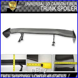56 Inch Universal Fit 3D Carbon Fiber CF GT Style Trunk Spoiler Rear Wing Deck