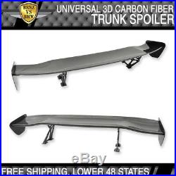 56 Inch Universal Fit 3D Carbon Fiber CF GT Style Trunk Spoiler Rear Wing Deck