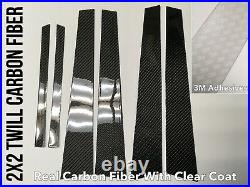 6P Real Carbon Fiber Window Pillar Panel Covers For 10-14 Golf 6 MK6 4 door HB