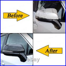 6pcs Carbon Fiber Black Side Rearview Mirror Cover Trim For Toyota RAV4 201922