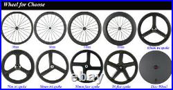 700C 70mm Road Bike 3 spokes Wheels Carbon Fiber Tri Spoke Wheelset Road Wheels