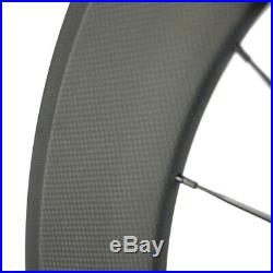700C 88mm Full Carbon Wheelset Road Bike Clincher Bicycle Wheels Novatec 271 Hub