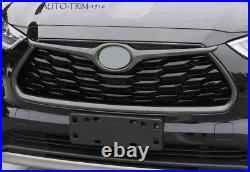 ABS Carbon Fiber Front Grille Frame Cover Trim For Toyota Highlander 2020-2023