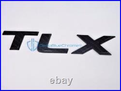 Acura TLX 2015-2017 Black Carbon Fiber Emblem Set x2 Rear Trunk Lid Badges OEM