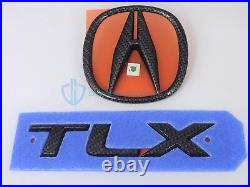 Acura TLX 2015-2017 Carbon Fiber Emblem Set Trunk Lid Badges OEM Logo Nameplate
