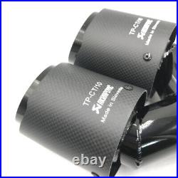 Akrapovic Carbon Fiber Black Exhaust Tip Dual Pipe OD76/89/101mm Universal Tip