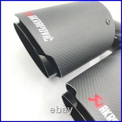 Akrapovic Carbon Fiber Black Exhaust Tip Dual Pipe OD76/89/101mm Universal Tip