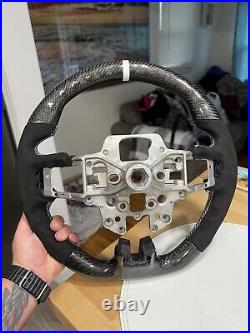 Alcantara Carbon Fiber Steering Wheel For Ford Mustang S550 GT350 GT V6 V8