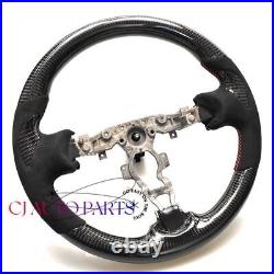 BLACK CARBON FIBER Steering Wheel FOR NISSAN 370Z NISMO BLACK SUEDE/THUMBGRIPS
