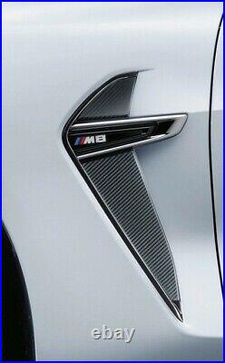 BMW Genuine F91 F92 8-Series M8 Carbon Fiber Black Fender Vent Trim Pair NEW