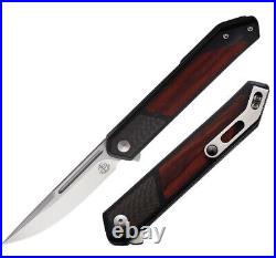 Begg Knives Kwaiken Folding Knife 3.50 D2 Tool Steel Blade G10/Carbon Fiber/Wood