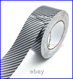 Black 2D Decal Car PVC Texture Carbon Fiber Vinyl Tape Wrap Sticker Film Strips