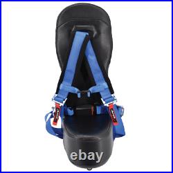 Black Carbon Fiber Bump Seat and Blue 4-Point Harness with EZ Buckle