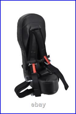 Black Carbon Fiber Bump Seat with Black Four Point Harness