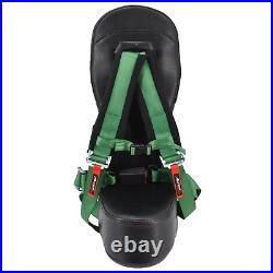 Black Carbon Fiber Middle Bump Seat and Green Four Point Harness with EZ Buckle