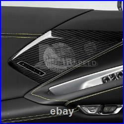 Black Door Audio Speaker Panel Cover REAL Carbon Fiber For Corvette C8 2020-2023