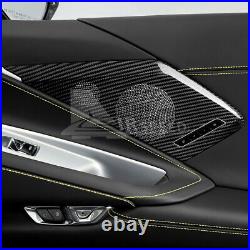 Black Door Audio Speaker Panel Cover REAL Carbon Fiber For Corvette C8 2020-2023