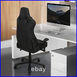 Black Gaming Racing ChairCARBON FIBER FABRICErgonomic Computer Swivel Seat