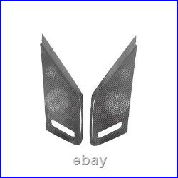 Black Real Carbon Fiber Hard Door Sound Speaker Cover For Corvette C8 20-2024